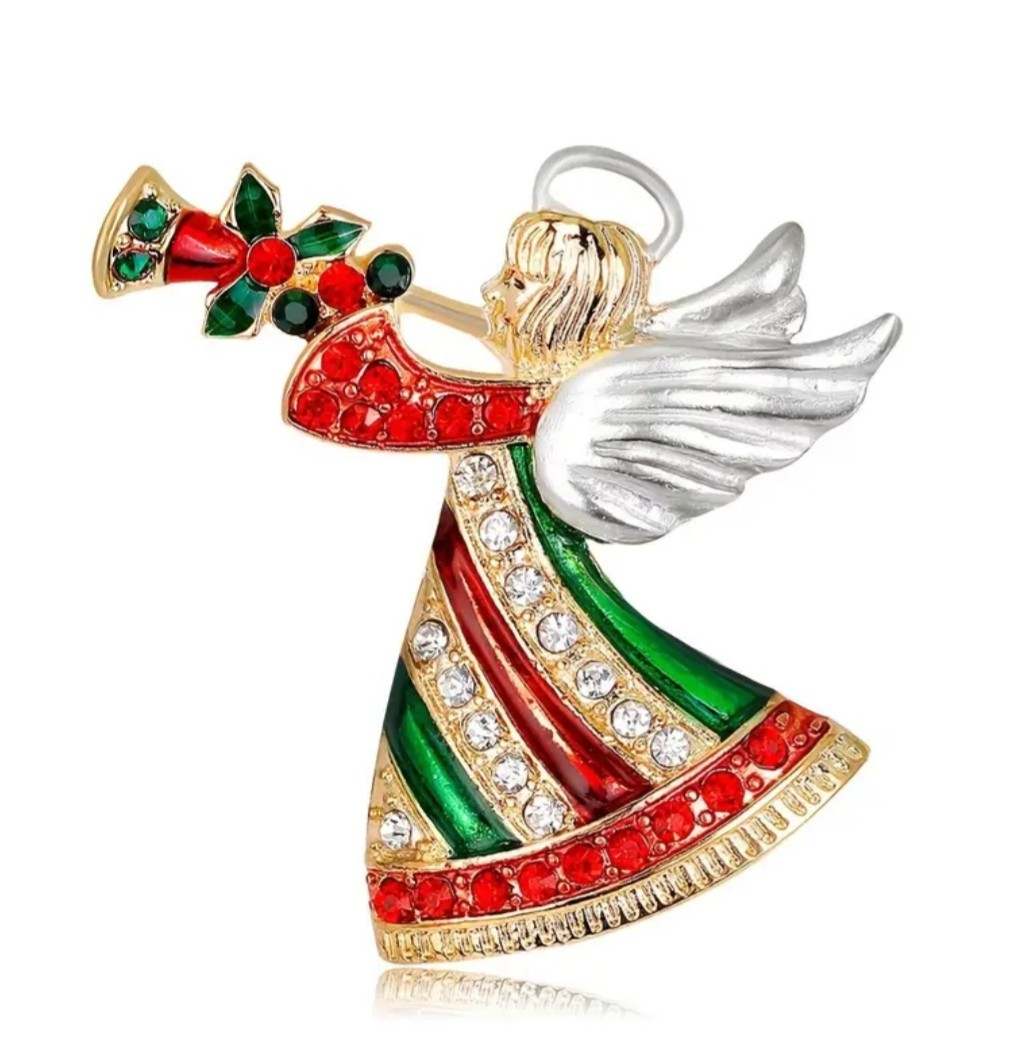 PINK ENAMEL ANGEL SILVER BROOCH PIN~MOTHERS DAY BIRTHDAY GIFT FOR HER MOM WIFE