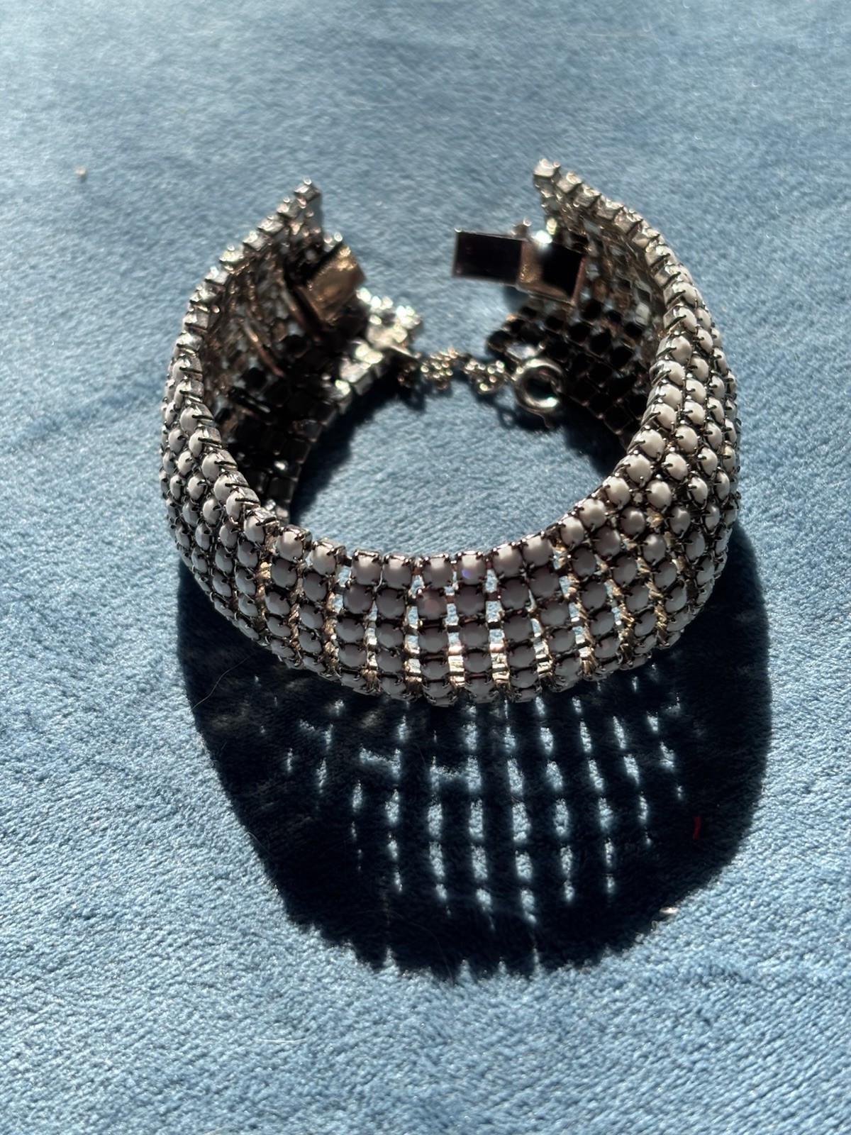 9 Row Silver Toned Bracelet Costume Jewelry