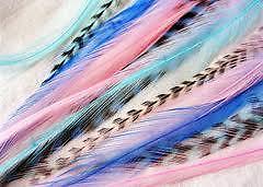 7 feathers in Total 7-10 Mermaid Mix Long Thin Feathers for Hair Extension 7 Fea