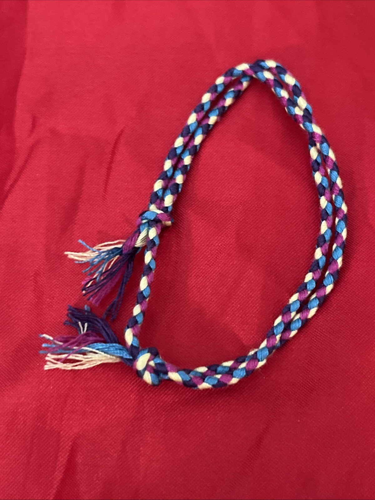 NEW BOHO BRAID THREAD FRIENDSHIP BRACELET ADJUSTABLE BLUE LIME PURPLE PLUM NIP