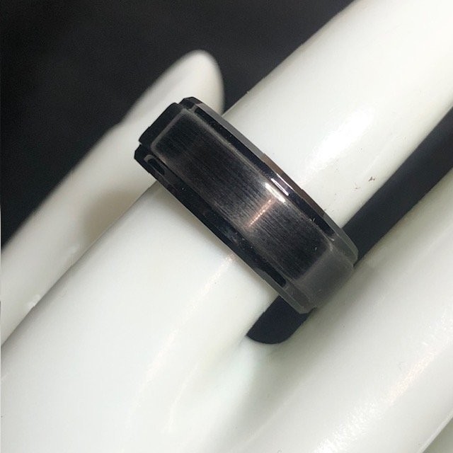 B1210 Black Tungsten Carbide Band Ring Brushed Comfort Fit 8mmMens Wedding sz 9