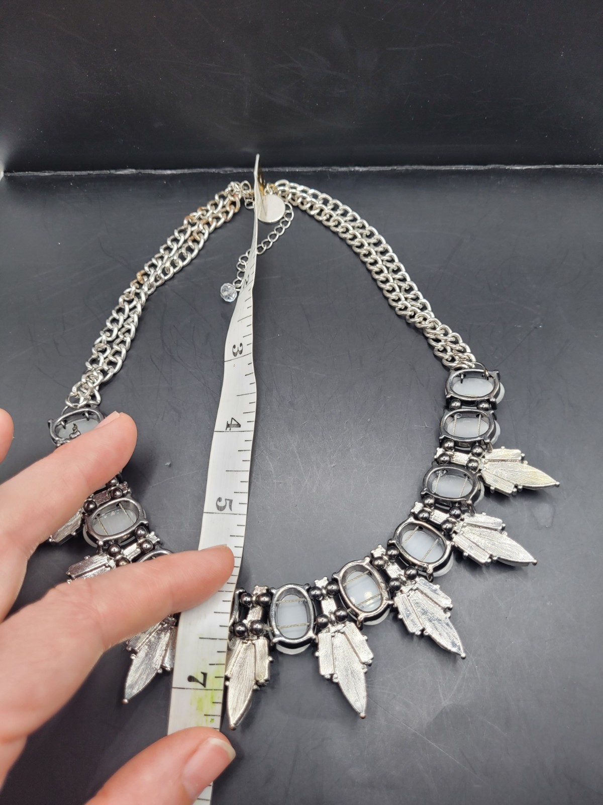 white house black market necklace Art Deco Crystal Pointy