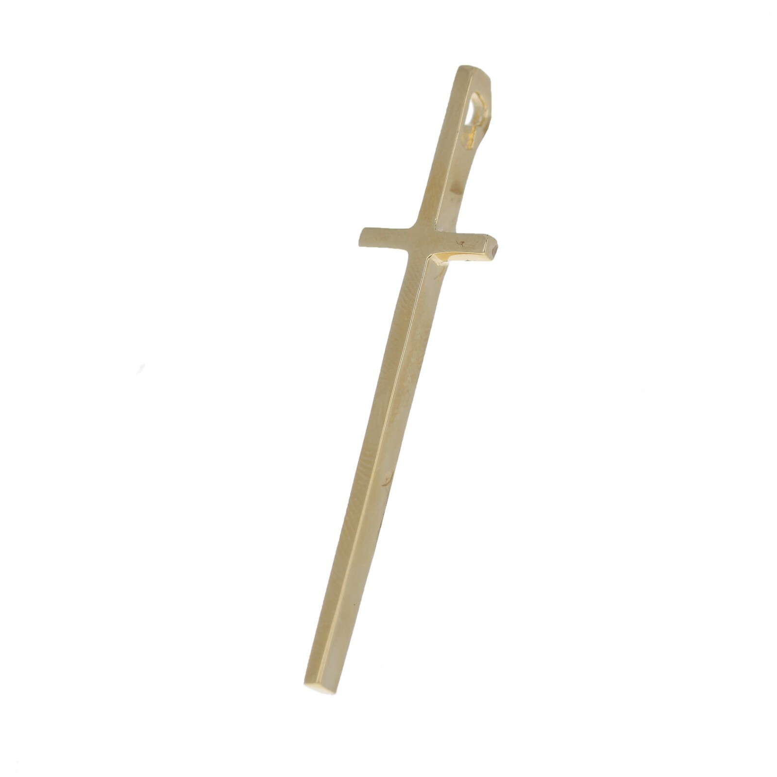 925 Sterling Silver, Gold Spike Cross, 14 Karat Gold Electroplated, 2.25 inches