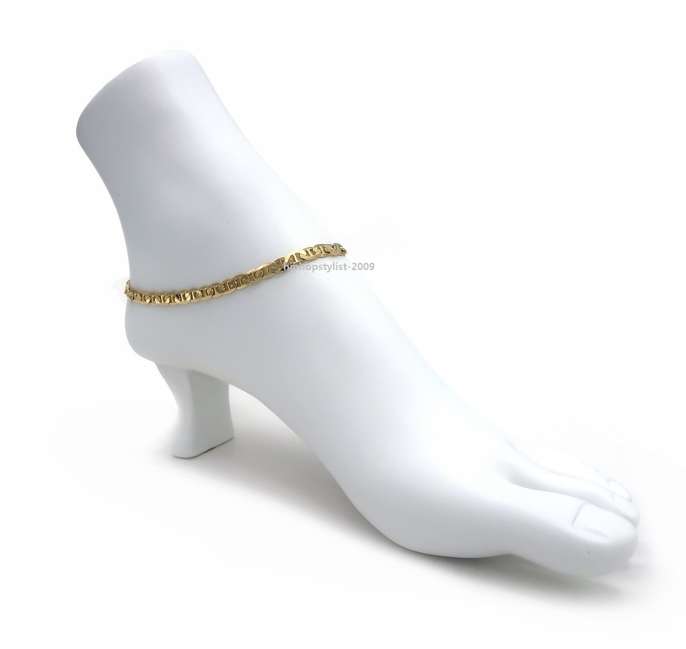 5mm Mariner Link Chain Quality 10″ Anklet Ankle Bracelet 14k Italy Gold Plated