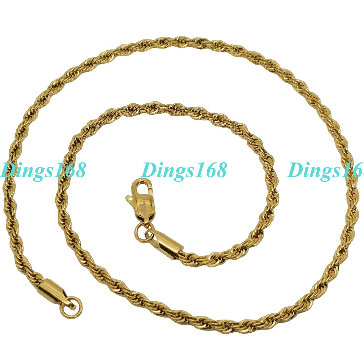 18K Yellow Gold Filled Tarnish-Free 3mm Thick 32 inch Shiny Rope Chain Necklace