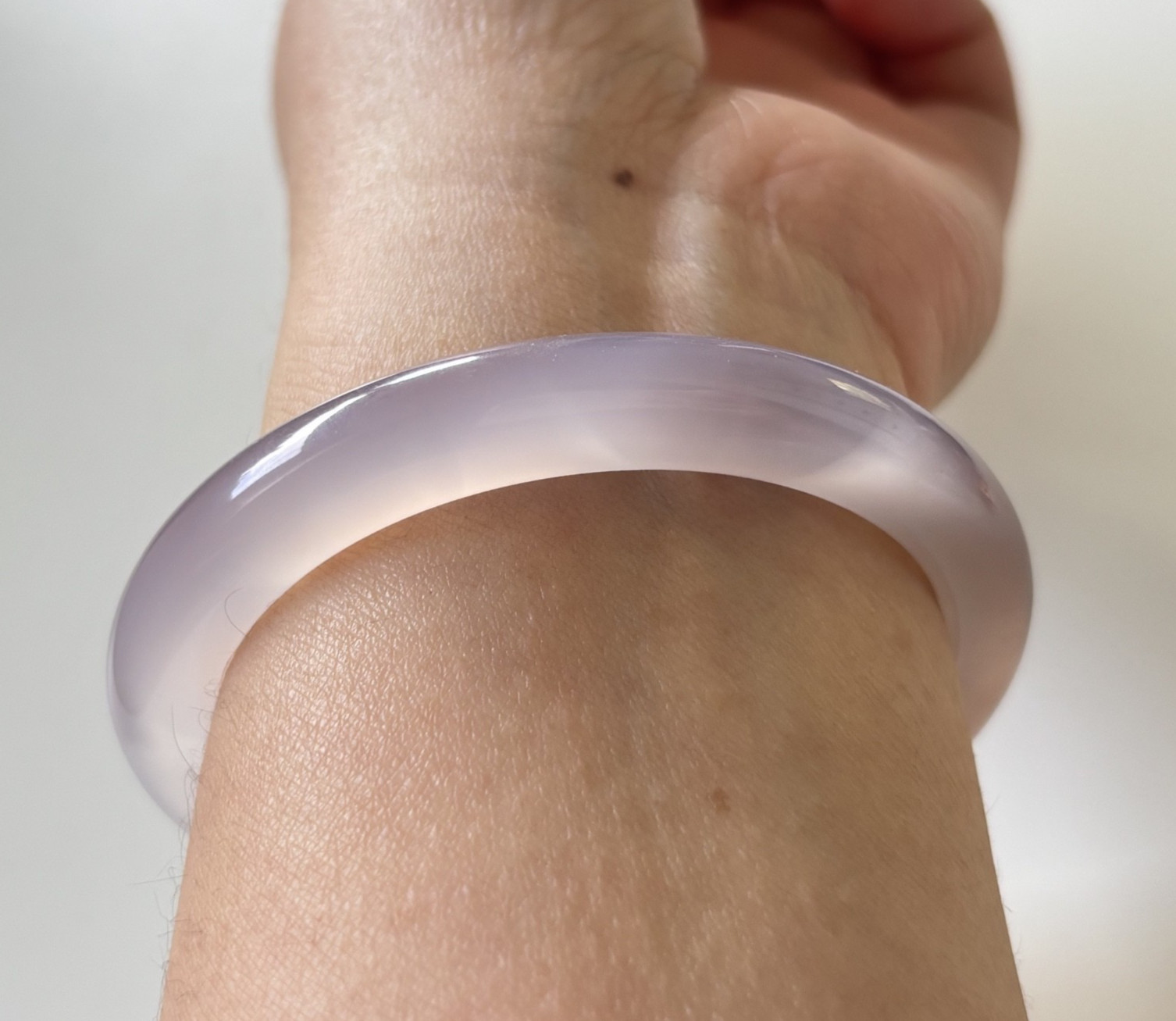 53mm Carnelian Agate Bangles Bracelets Smokey Purple Lavender Lace Agate Banding