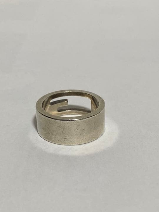 GUCCI Silver Ring Size 11 Wide 0.8cm Thick 0.2cm Used Jewelry