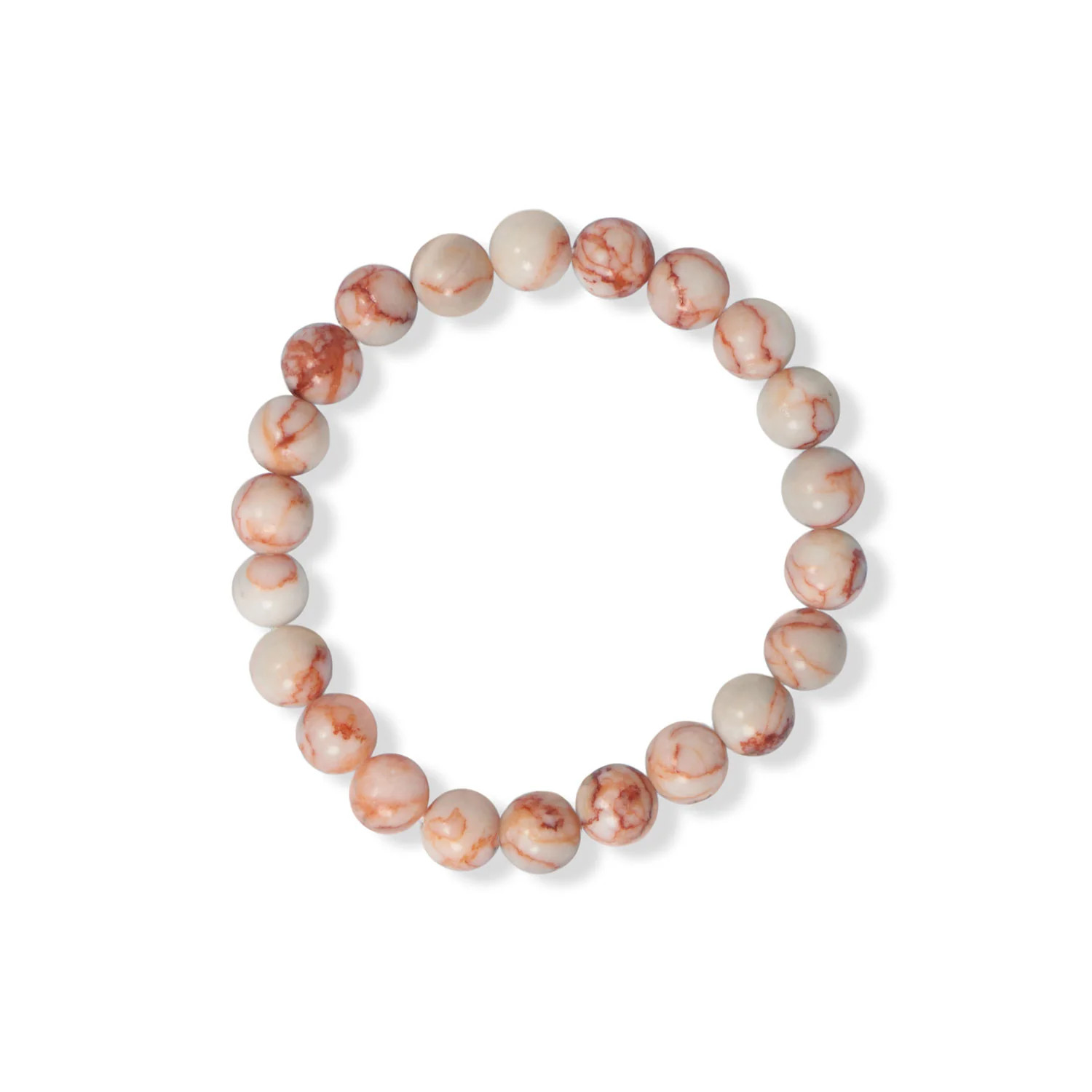 8mm Round Red Veined Jasper Stretch Bracelet – Anniversary, Everyday | Mom, Self