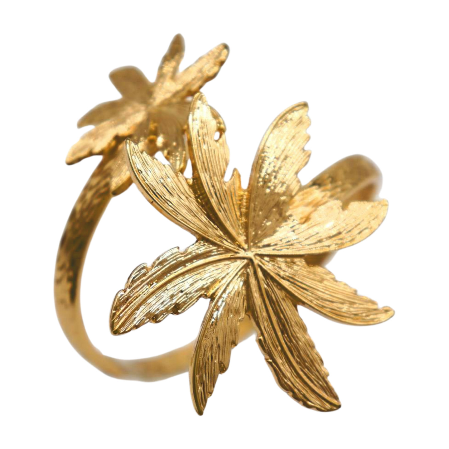Women Wrist / Arm Cuff Bracelet Gold Metal Flowers Wrap Around Cute Accessory
