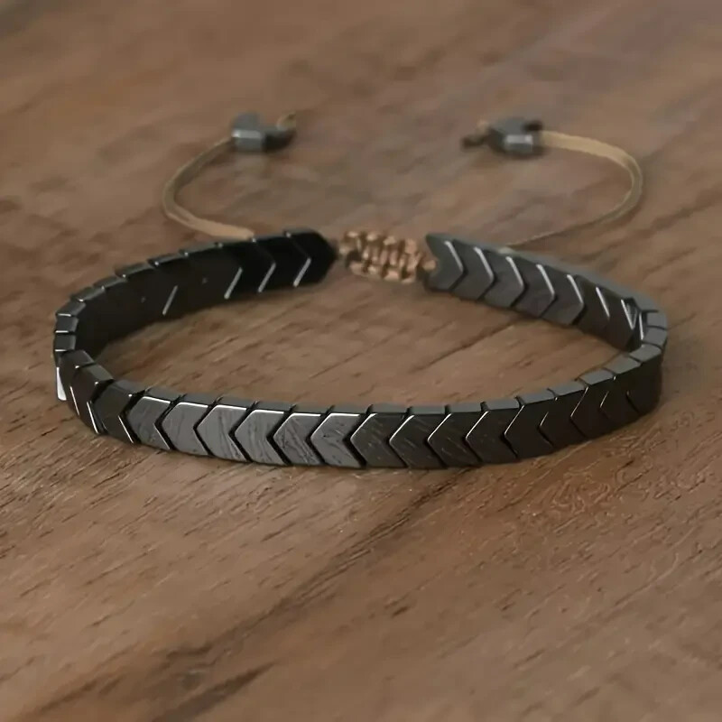 Natural Hematite Adjustable Braided Bracelet Healing Reiki Energy Protection New