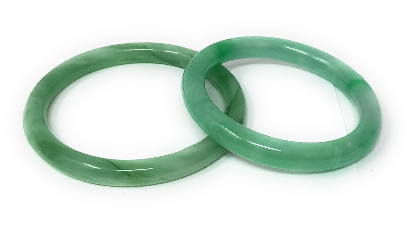 Green Icy Jadeite Jade Bangle Bracelet Chinese / Wrist 60mm & 50mm