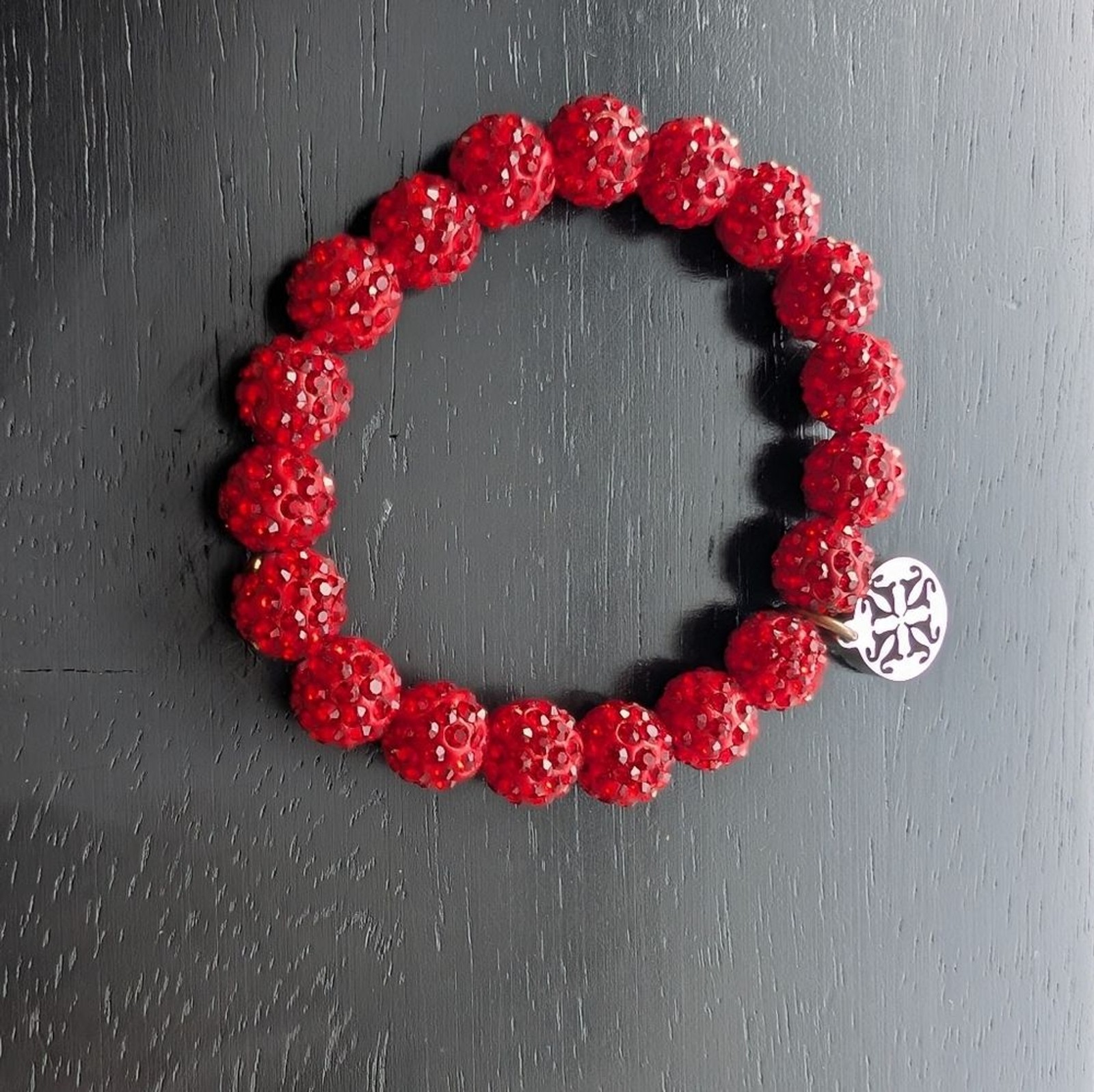 Rustic Cuff Red, Black, and Silver Beaded Bracelets Set Of 3 With Box