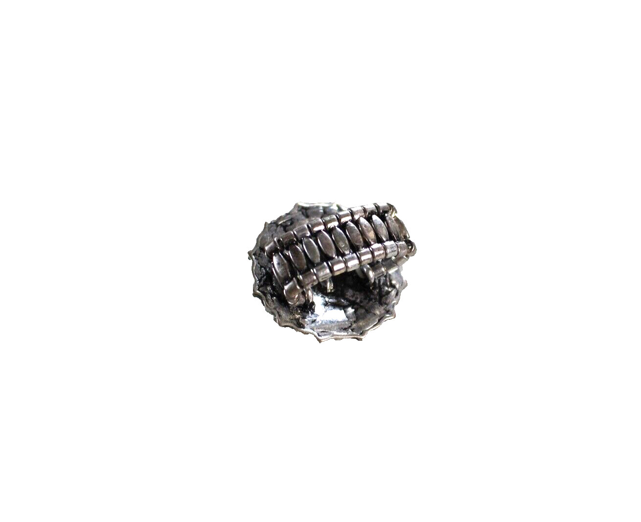 Western Womens Ring 1.25 in Cross Stretch Round Crystal Silver Cowgirl Rodeo