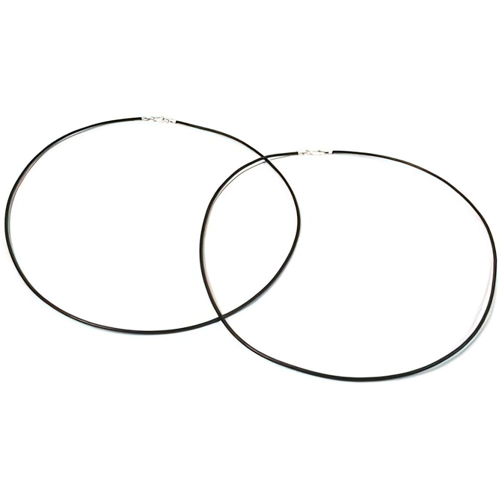 2 Black Leather Cord 16″ Necklace Sterling Silver Lobster Clasps Jewelry Parts