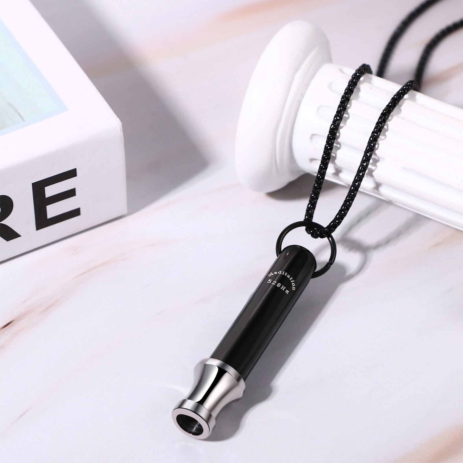 Love Tuner 528 Hz Quit Smoking Whistle Anxiety Relief Mindful Breathing Necklace