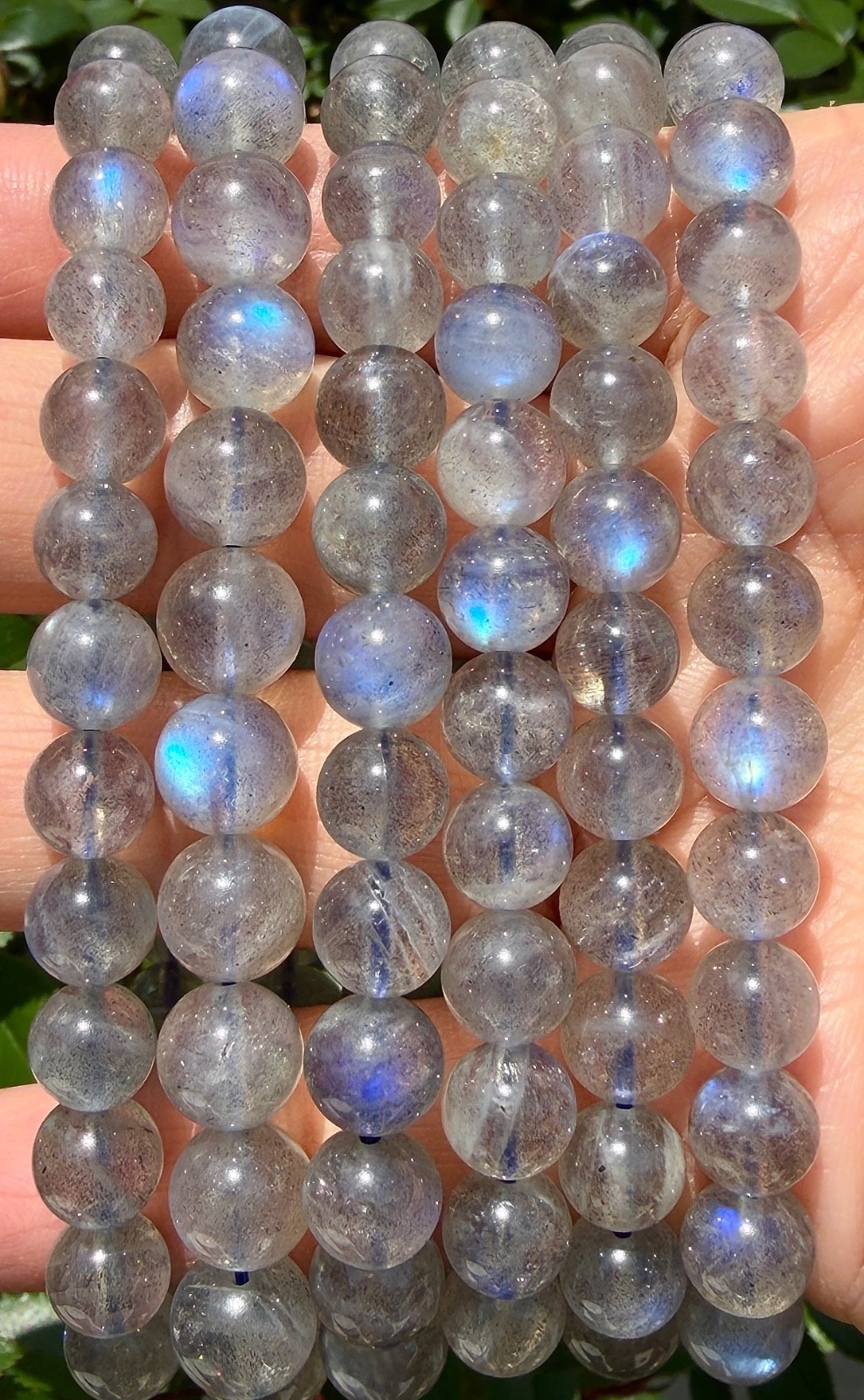 Wholesale 6 Pcs Natural Labradorite Bracelet 8mm 7.5” Healing Crystal Natural
