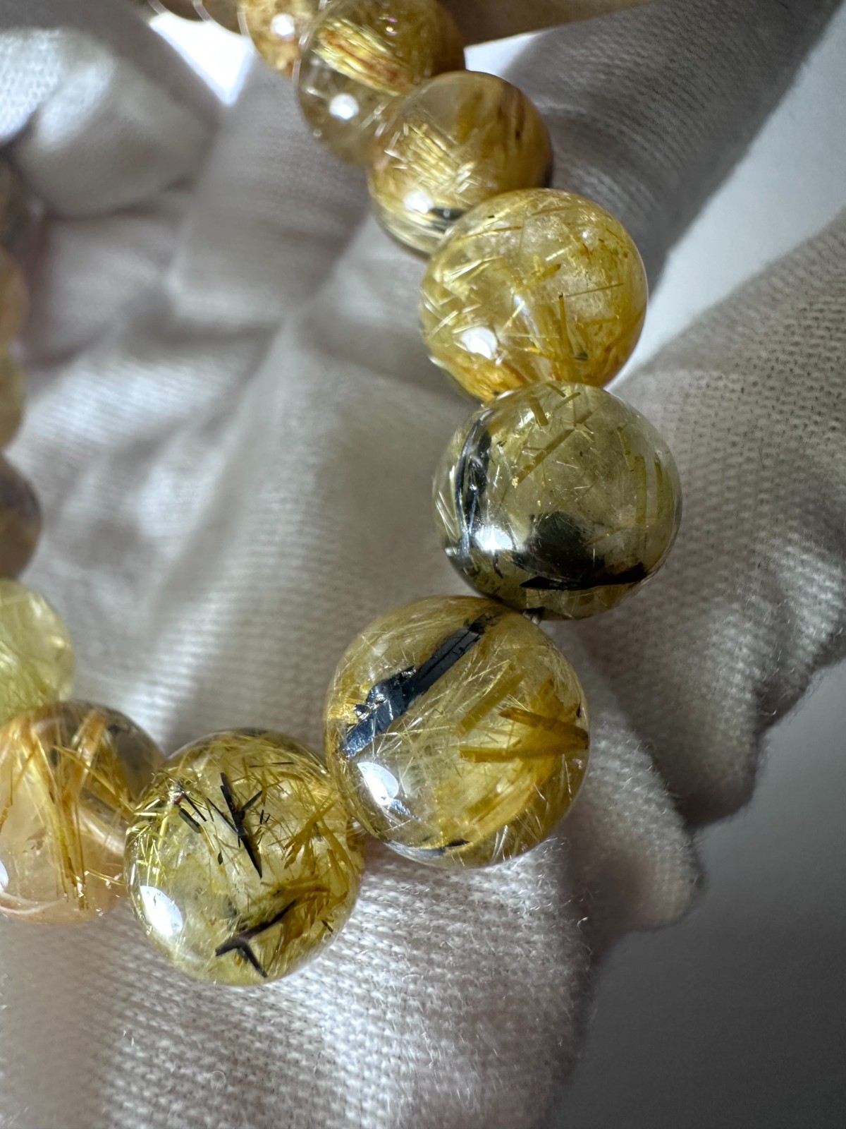 Premium Natural Golden Swallowtail Rutilated Quartz Bracelet 10mm
