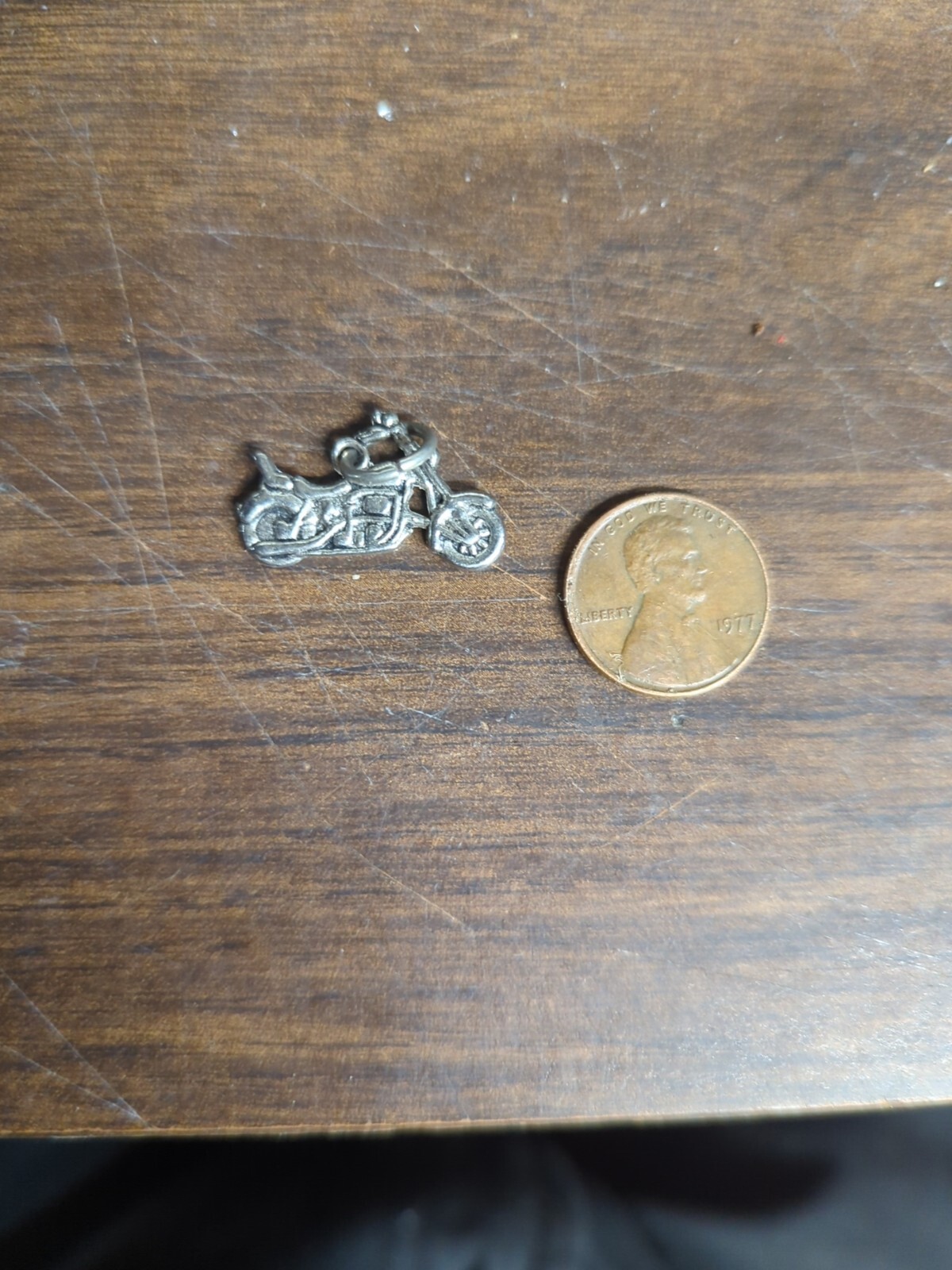 Base Metal Motorcycle Charm 1 In By 1/2 In High