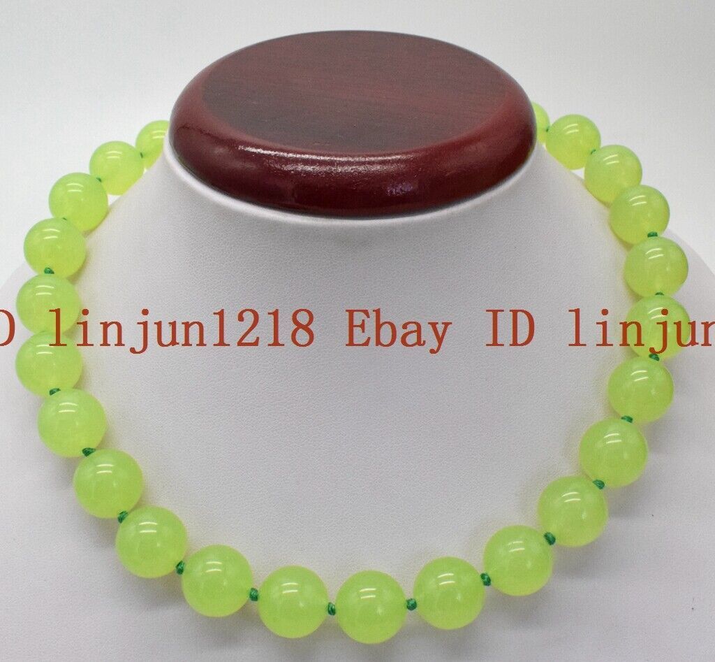 Natural Huge 14mm Green Peridot Round Beads Gemstone Necklace 14-36in