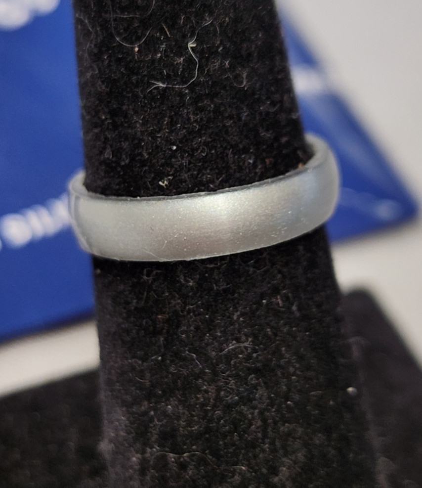 Enso Elements Luxe Thin Silicone Silver Ring sz 6
