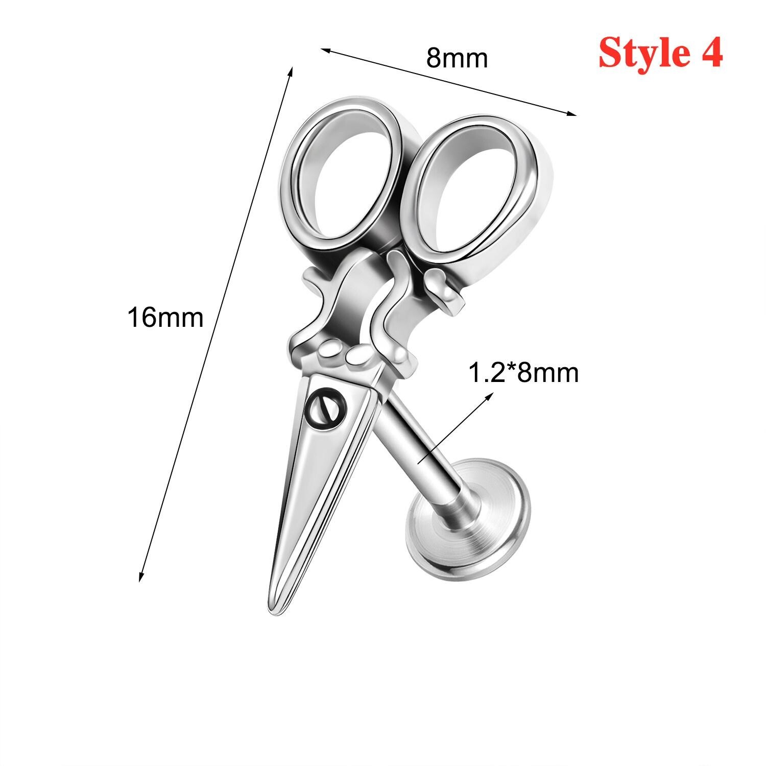 16G Stainless Steel Lip Ring Punk Skull Labret Piercing Helix Piercing Jewelry