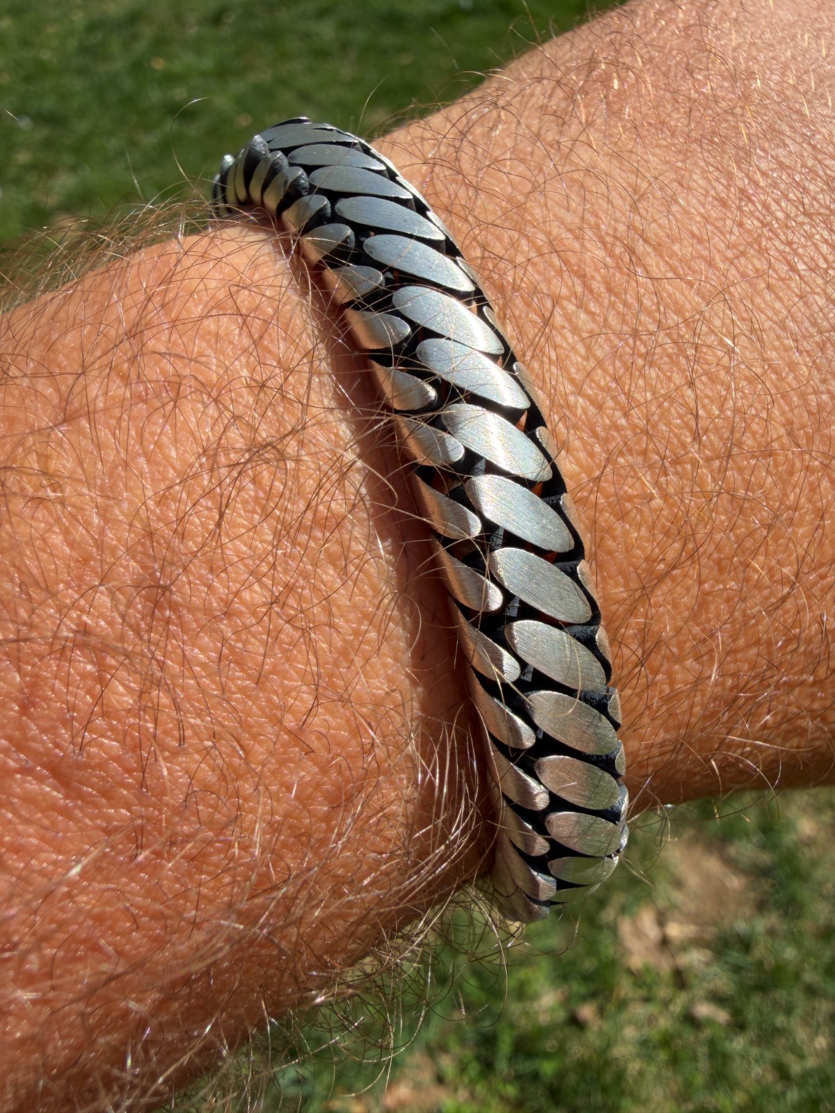 Custom 3 Link Miami Cuban Python Bracelet 12mm Real 925 Silver Oxidized Finish