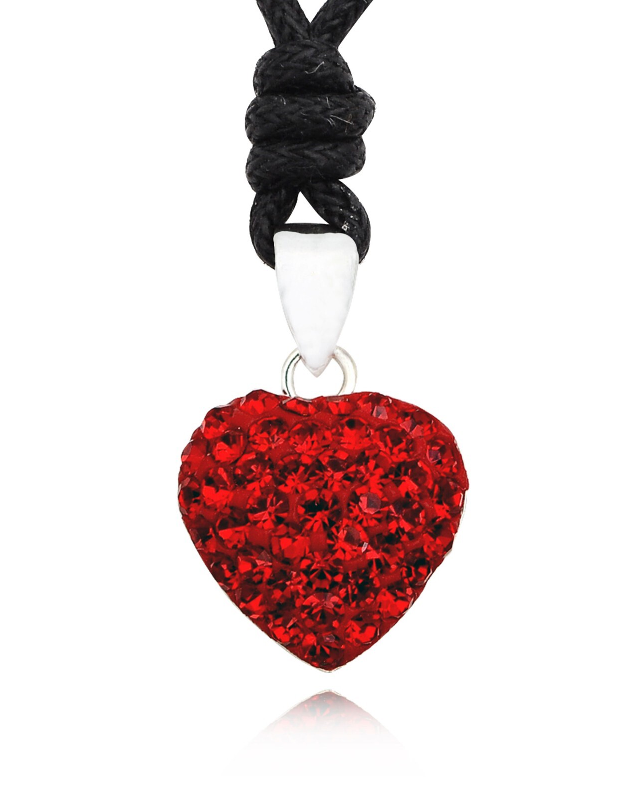 Red Heart 92.5 Sterling Silver Charm Necklace Pendant Jewelry