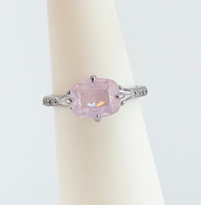 Bomb Party Ring Size 8 Pink Moonstone on Hematite (No Bag)