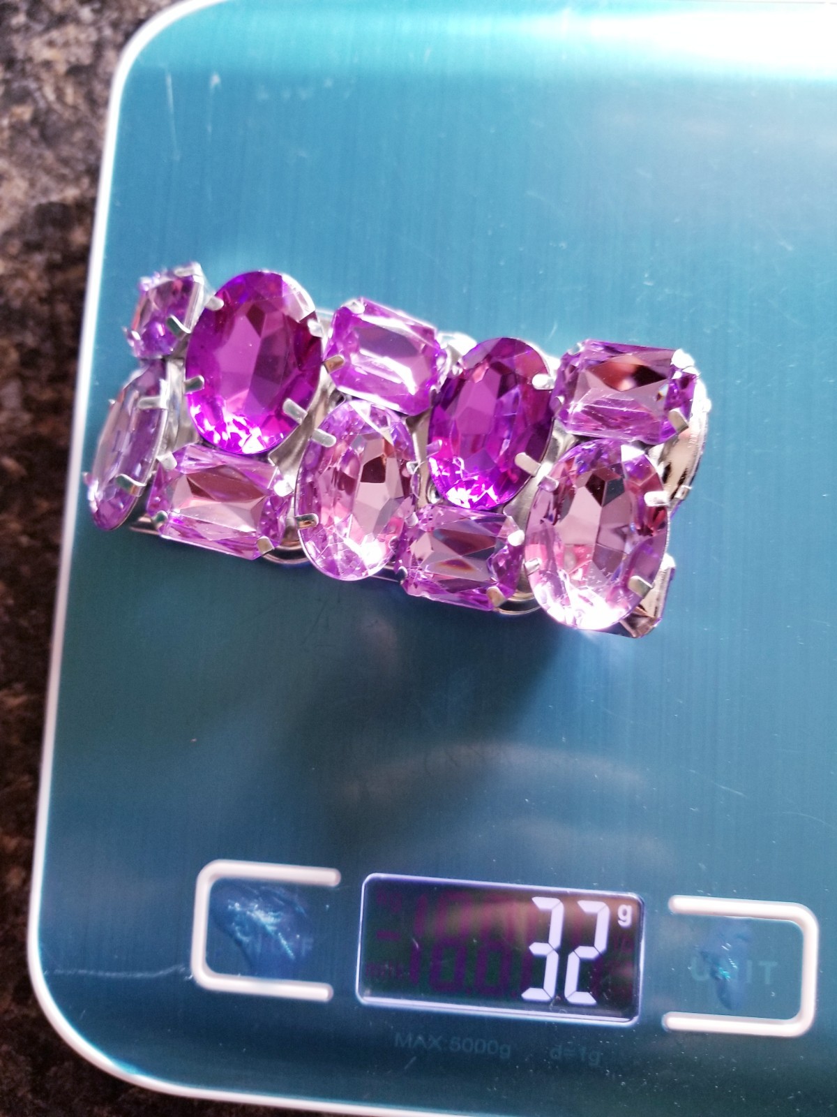 Rhinestone Acrylic Stretch Bracelet Many Colors, Prom Stage Wedding or Pageant
