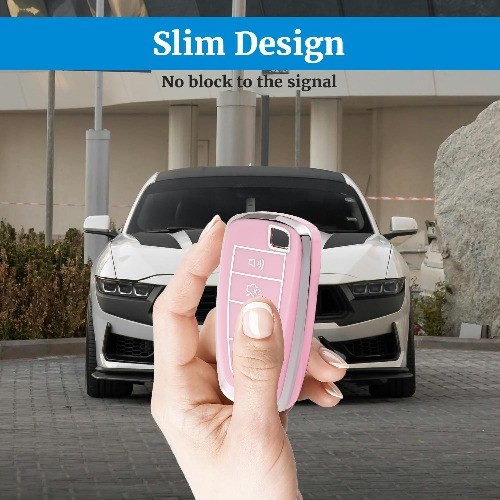 Soft TPU Key Fob Cover with Keychain, Key Case Shell Full Protec Color: B-pink