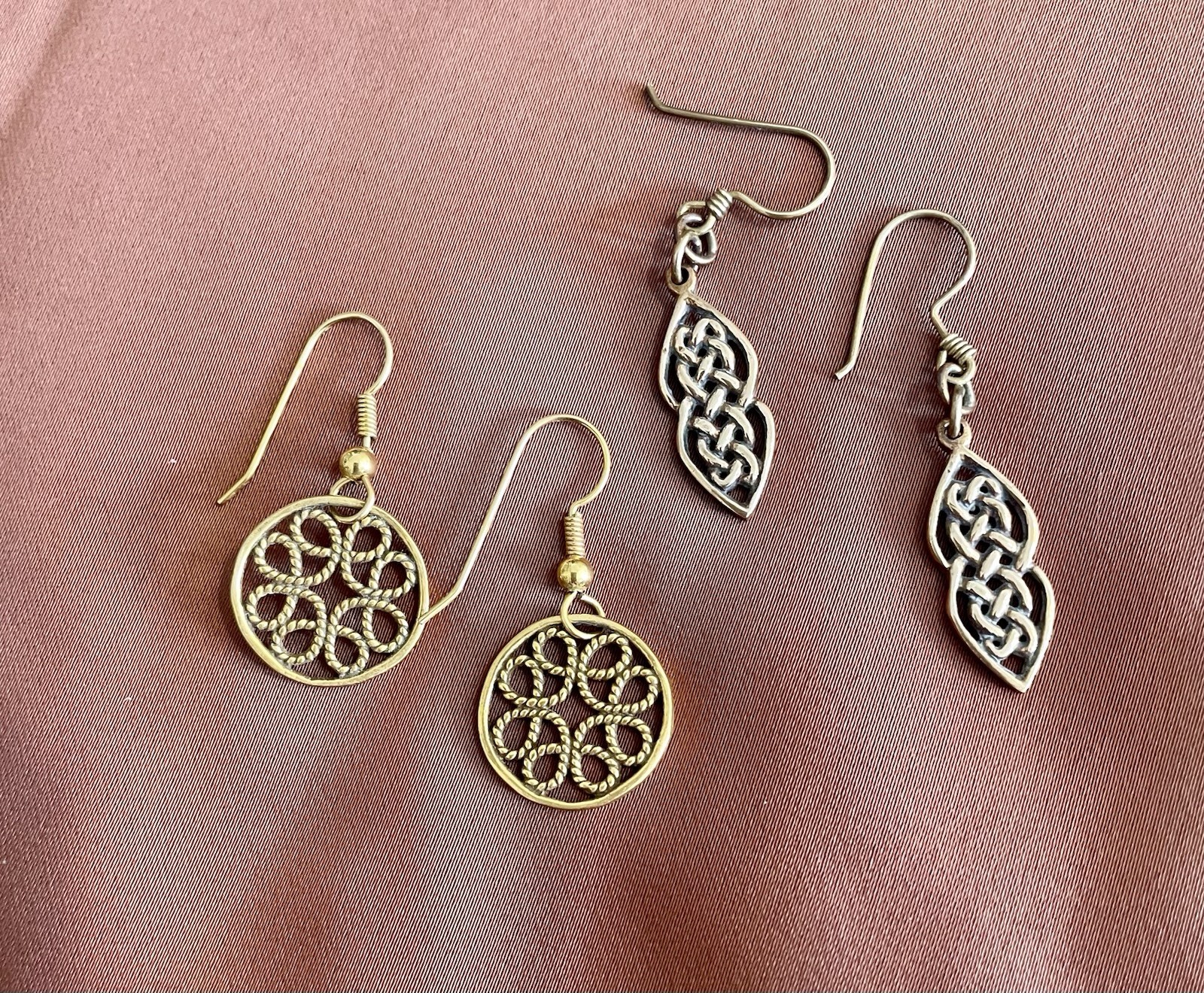 Renaissance Fair-Themed Bronze Necklaces and Matching Earrings