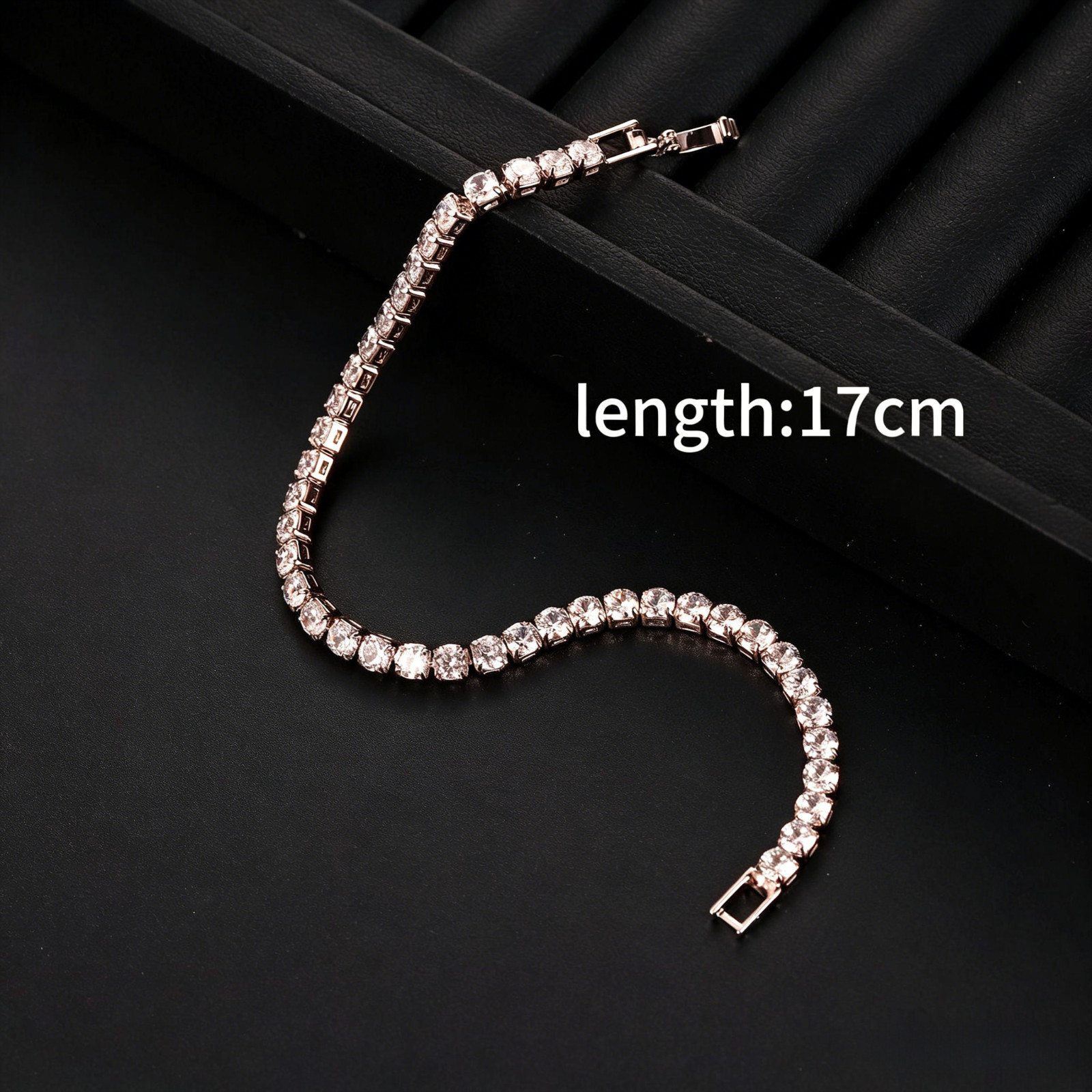 Women’s Tennis Bracelet Cubic Zirconia Sparkling Crystal Silver Rose Gold