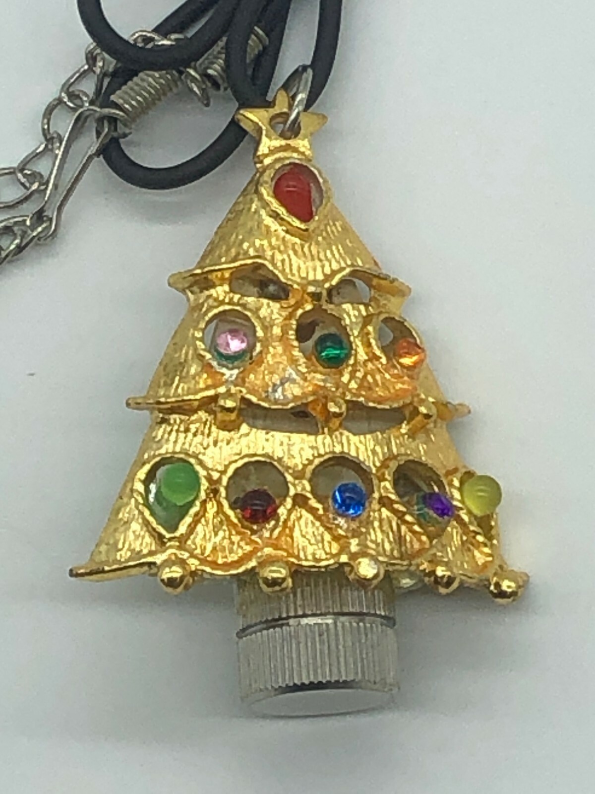 3PC Light-Up Christmas Tree Necklaces/Brooches Red & Green LED Lights & Beads US