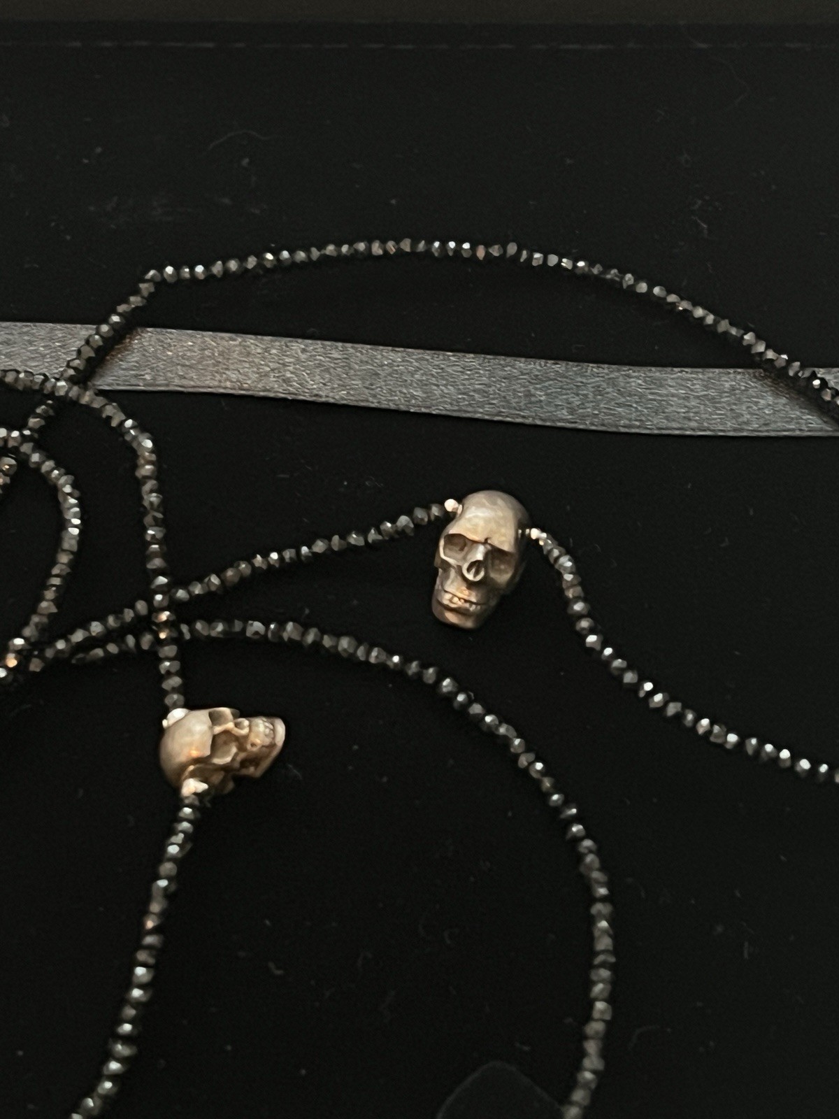 Hysteric Glamour Skull Necklace Japan Made 925 Silver Long Double Wrap w/ Box
