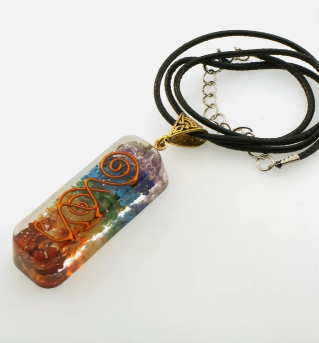2025 Trending Now Eco Friendly 7 Chakra Orgonite Pendant Necklace Gift Idea