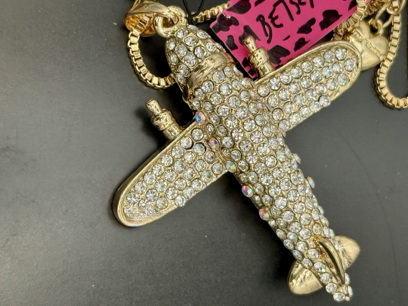 NWT Betsey Johnson Pave Crystal Airplane Necklace! Your Choice $14! BRAND NEW