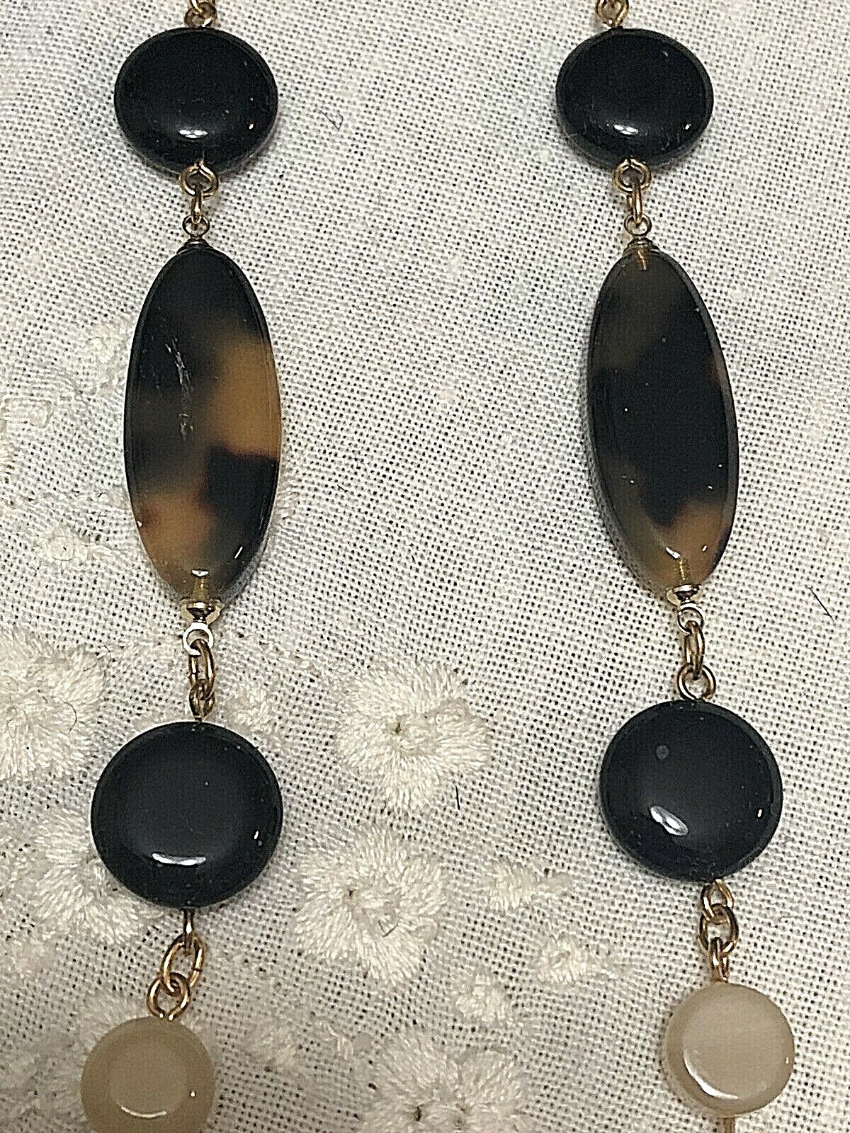 17″ False Horn & Tortoise Shell Necklace and Set of Three Bracelets
