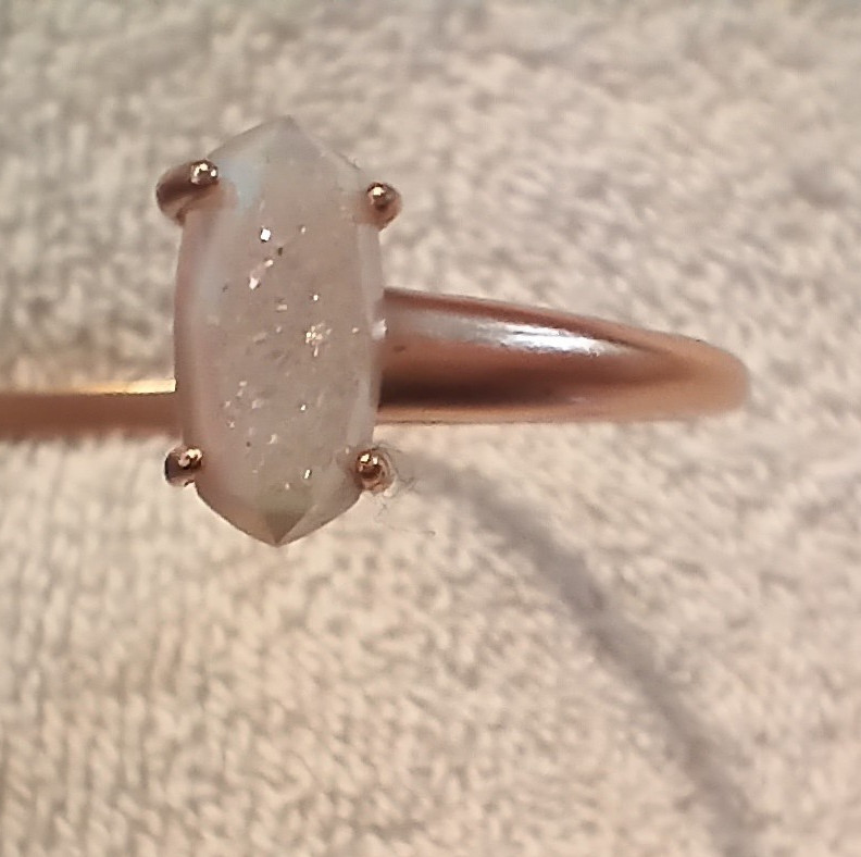Kendra Scott Bangle Cuff Iridescent Drusy Quartz Rose Gold Bracelet Rare Vintage