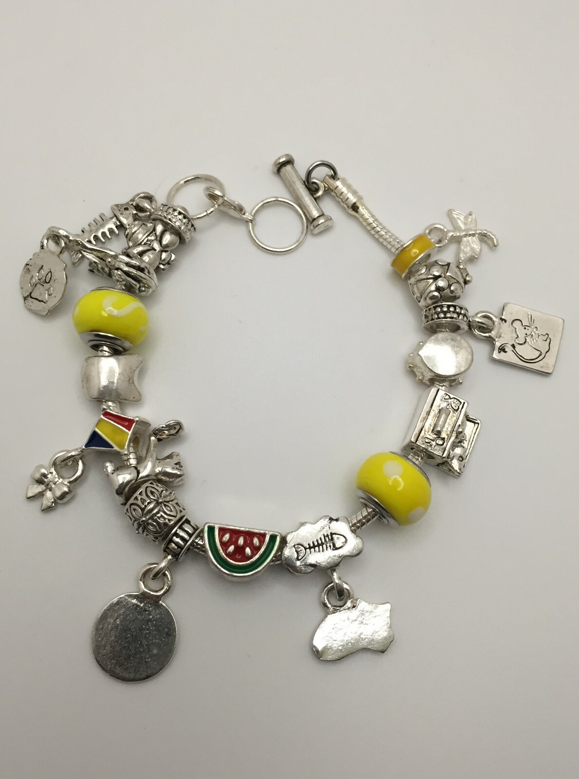 RARE Willabee and Ward Ladybug Dragonfly Kitten Kitty Cat Animal Charm Bracelet