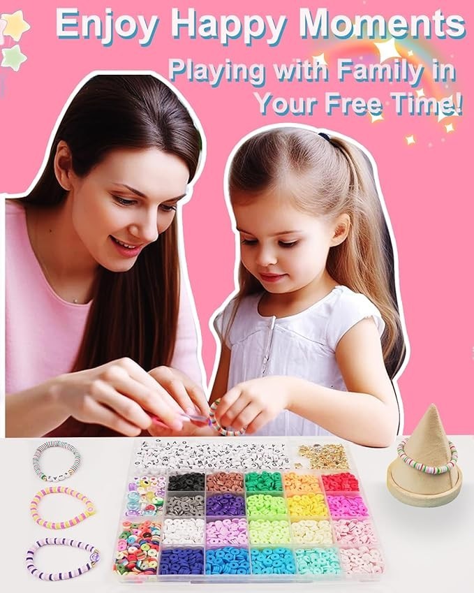Bracelet Making Kit for Beginner 5000Pcs Preppy Polymer Friendship Bracelet