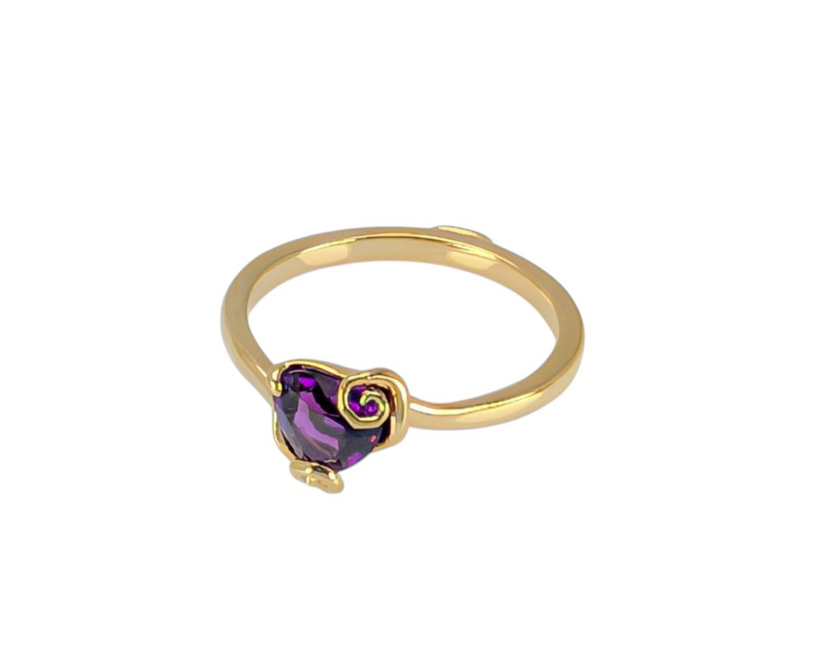 100% PANDORA Disney The Nightmare Before Christmas Purple Heart Ring 164734C01