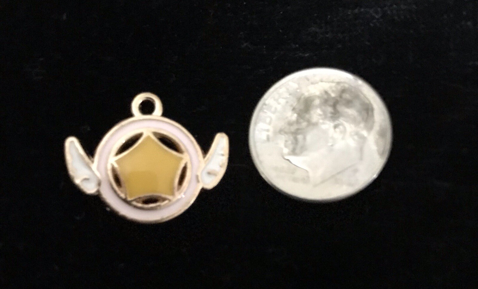 Angel Wings Star Circle Enamel Bangle Pendant charm K2 or Necklace Charm