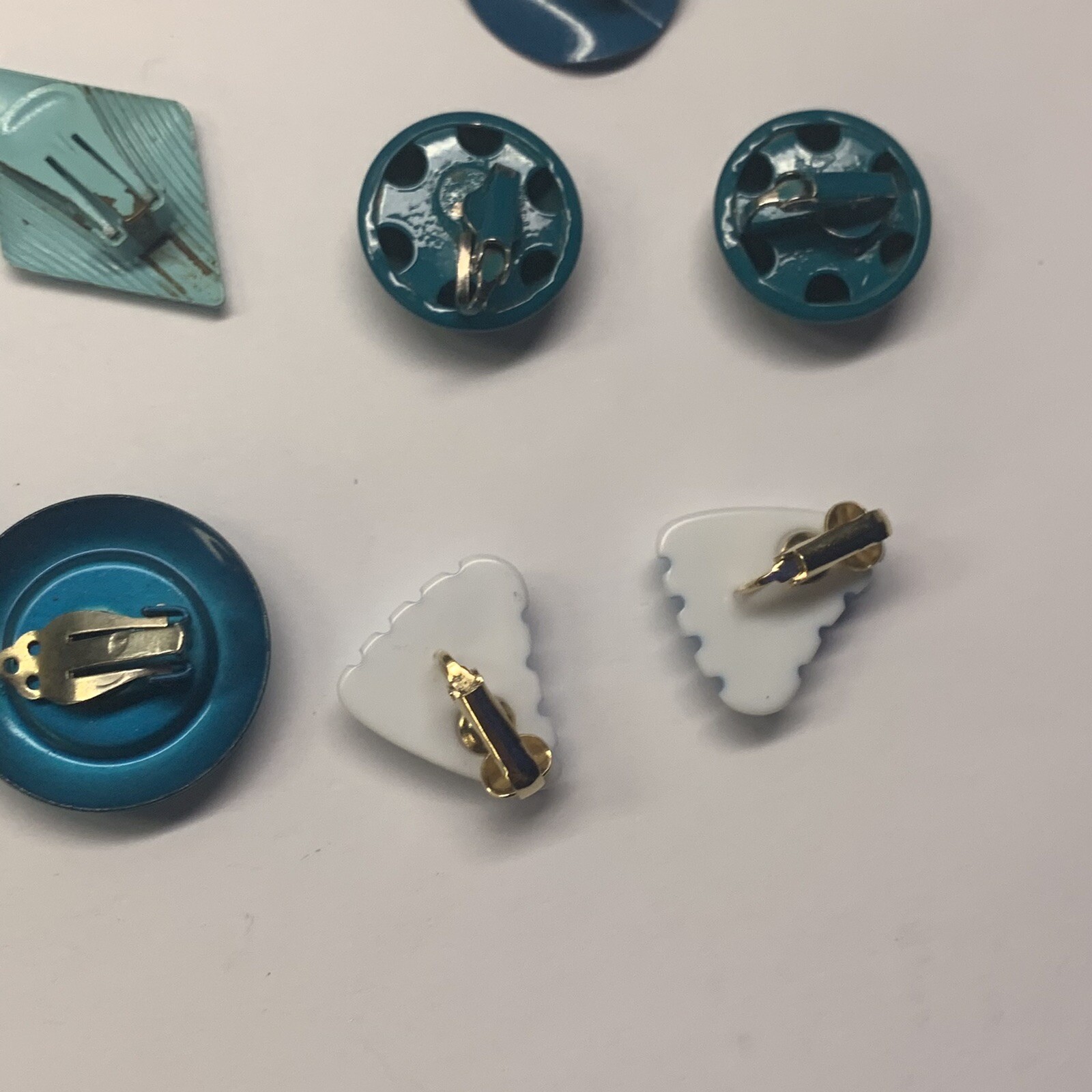 Lot Of 6 Vintage Clipon Costume Earrings – Metal / Plastic – Dressup