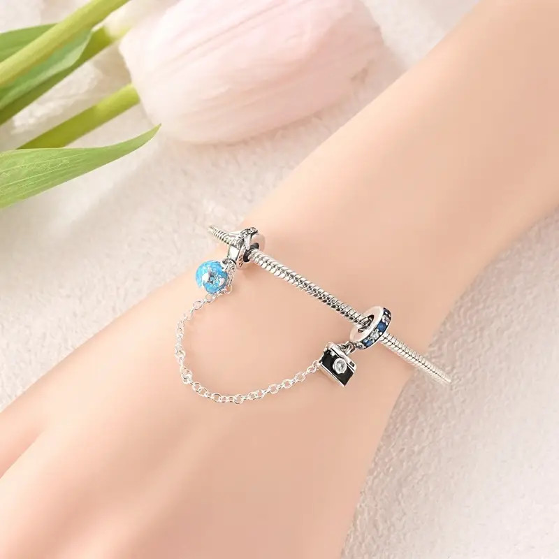 Travel The World Safety Charm, Safety Chain Charm, Travel Safety Charm