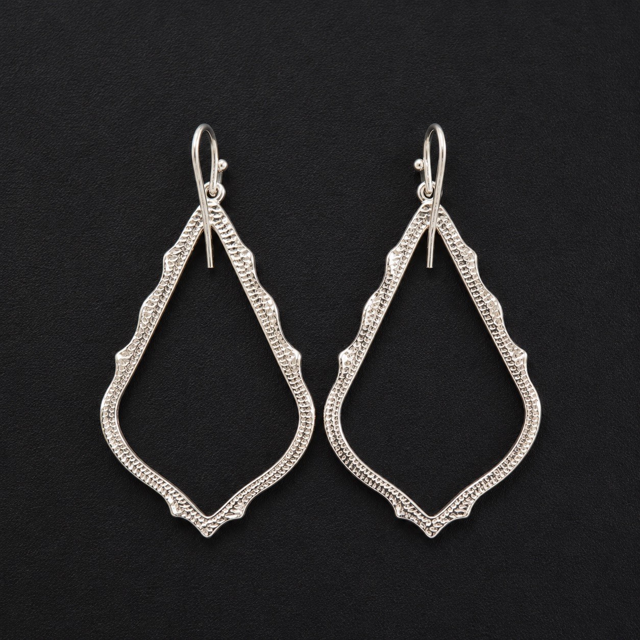 Kendra Scott Sophee Drop Earrings Silver Filigree Statement Jewelry