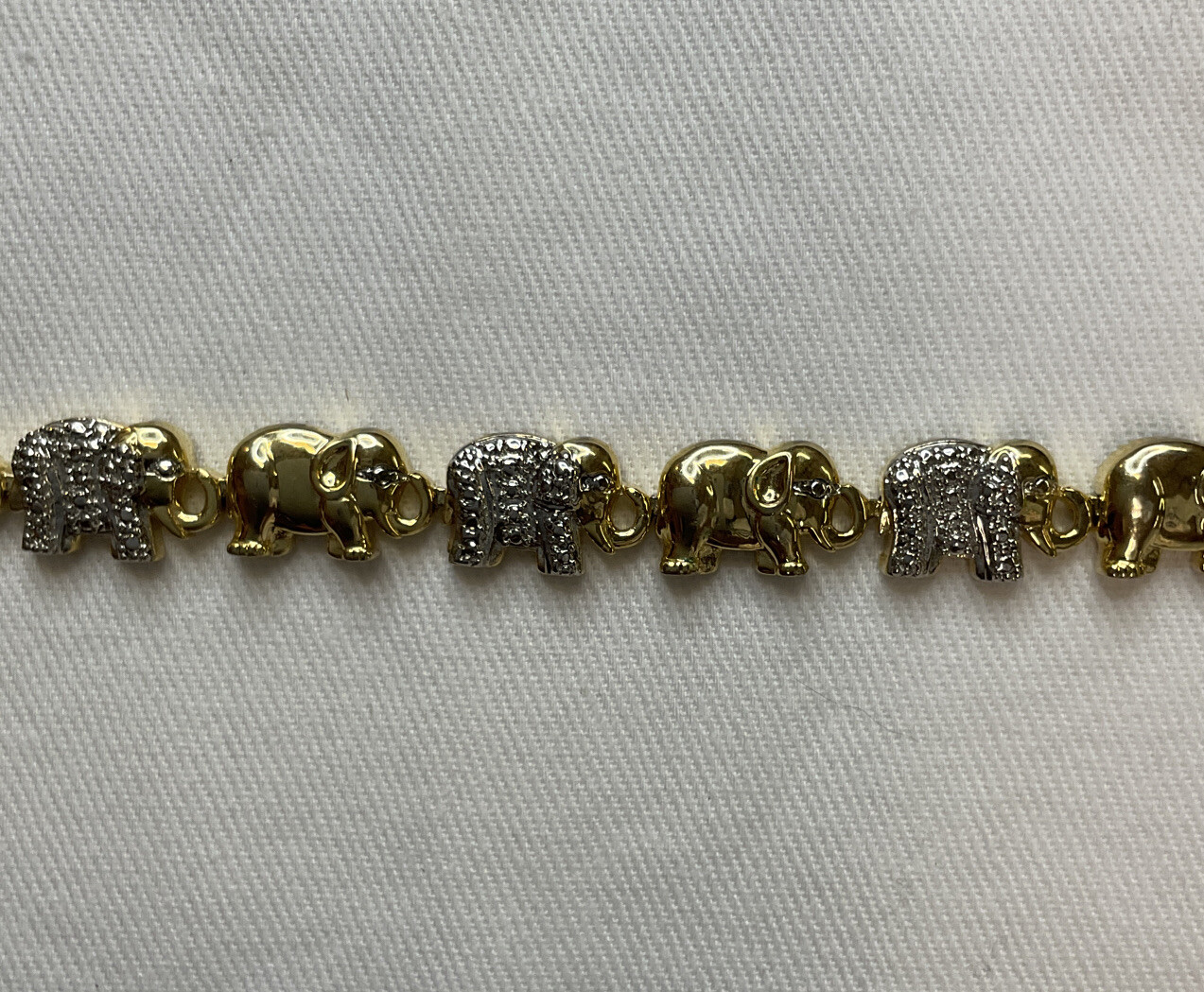 Eternal Treasures Gold Over Silver Elephant Bracelet *Defect See Photos*
