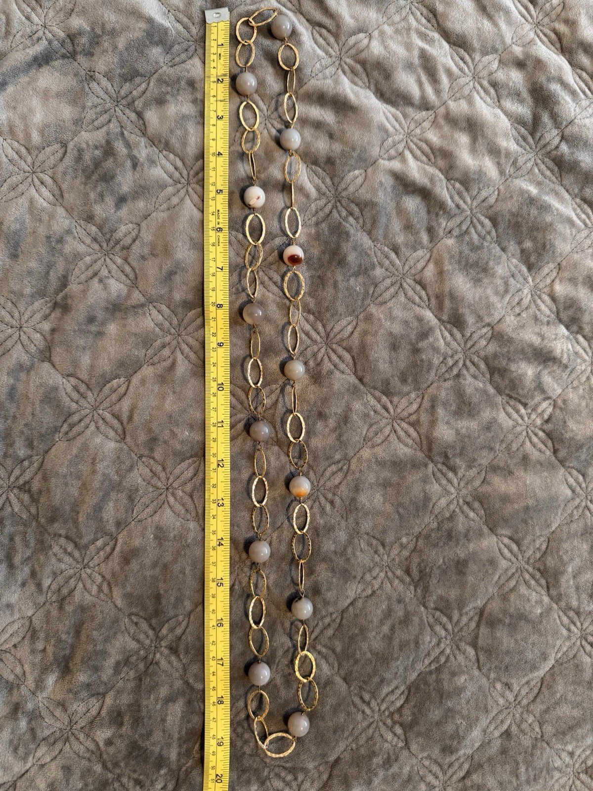 14K Gold Filed Hammered Link Dendritic Agate