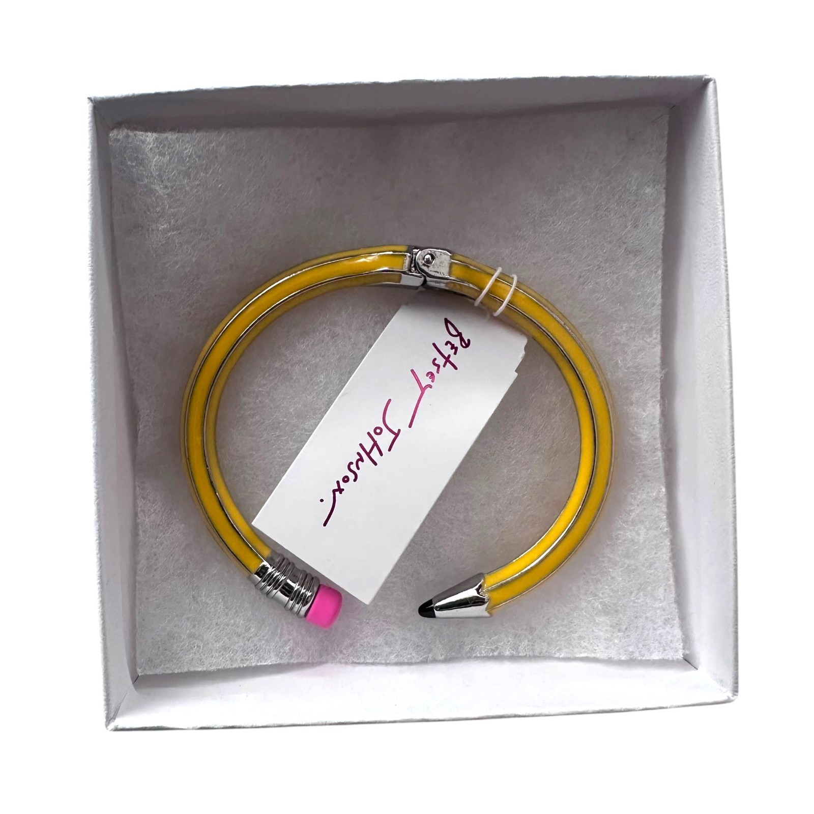 Betsey Johnson Open Hinge Enamel Pencil Bangle Bracelet