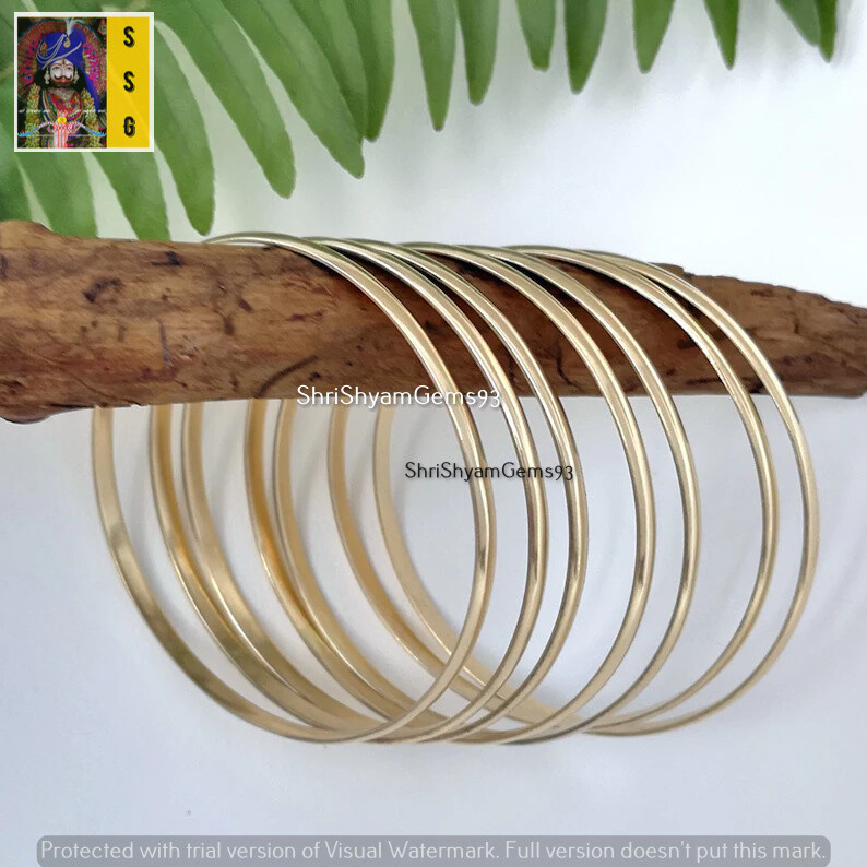 7 Set of Solid Brass Bangle Bracelet, Stacking Bangle Semanario Woman bangle