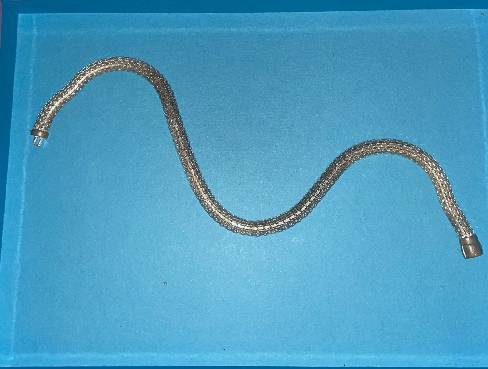 Italy 925 Silver 17 Mesh Chain Necklace Antique Jewelry 377 grams G2U